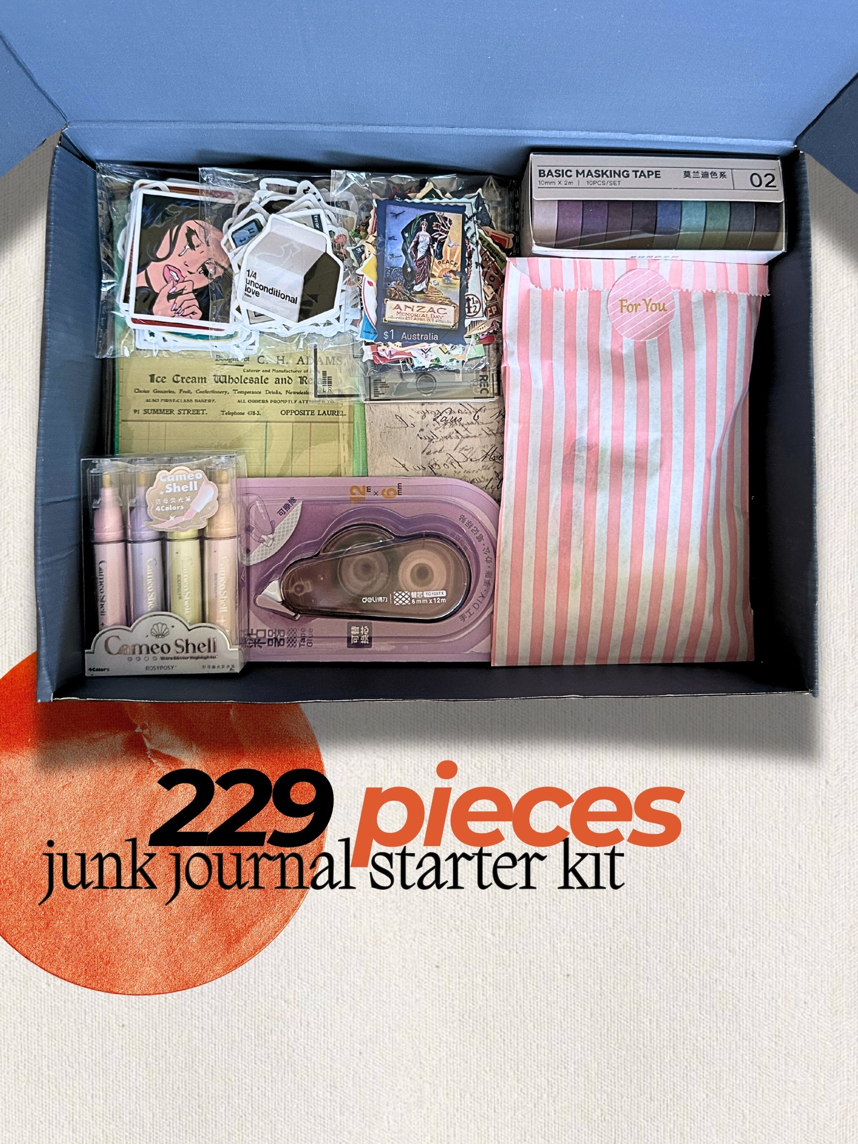 Premium 229 Piece Junk Journal & Scrapbooking Starter Kit