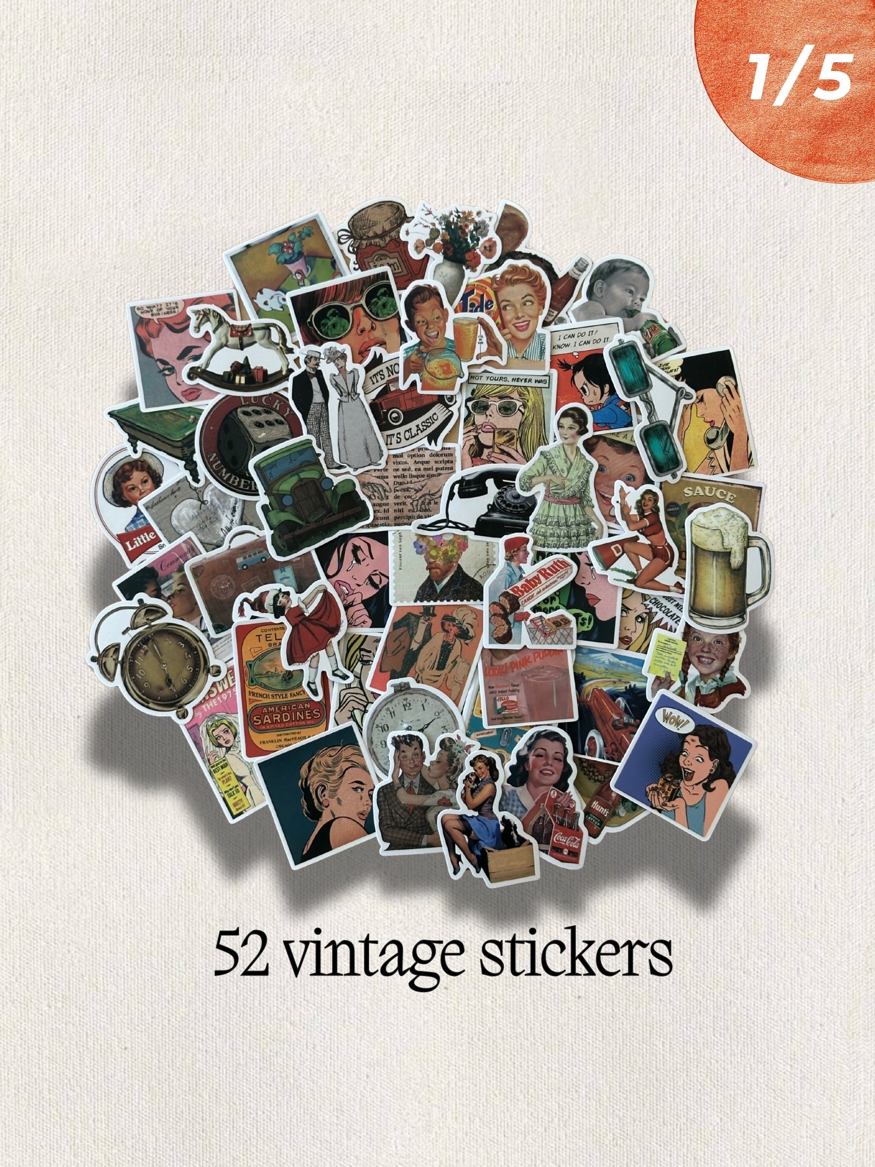 Vintage & Ephemera Sticker Pack for Junk Journals & Scrapbooking