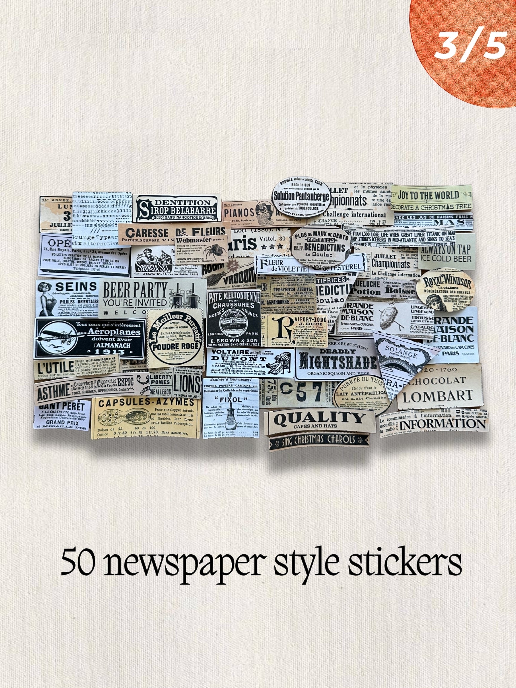 Vintage & Ephemera Sticker Pack for Junk Journals & Scrapbooking
