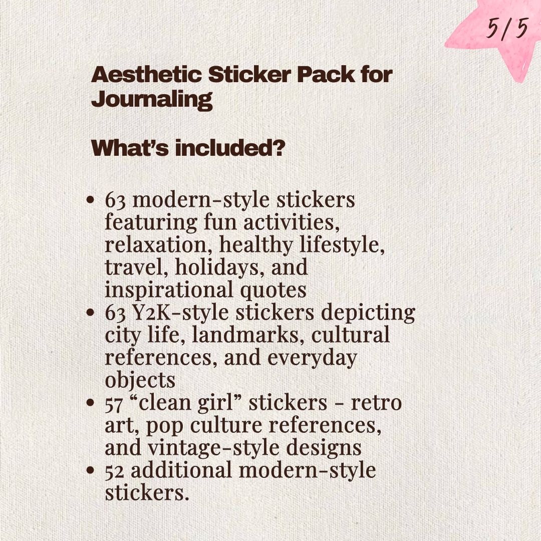 Aesthetic Sticker Pack for Journaling