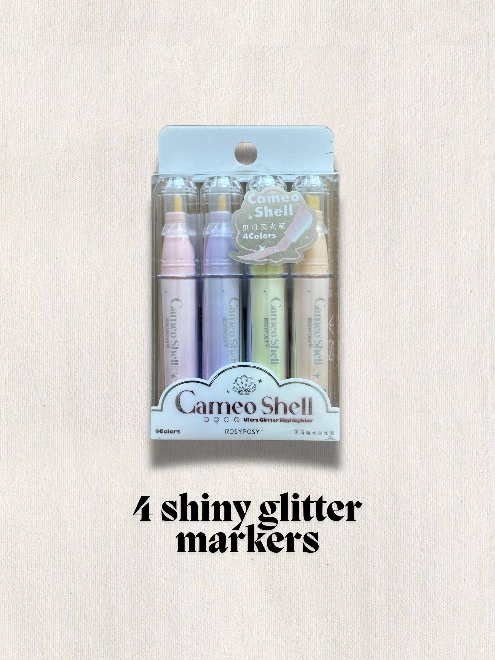 Glitter Accent Marker Set 4 Colors