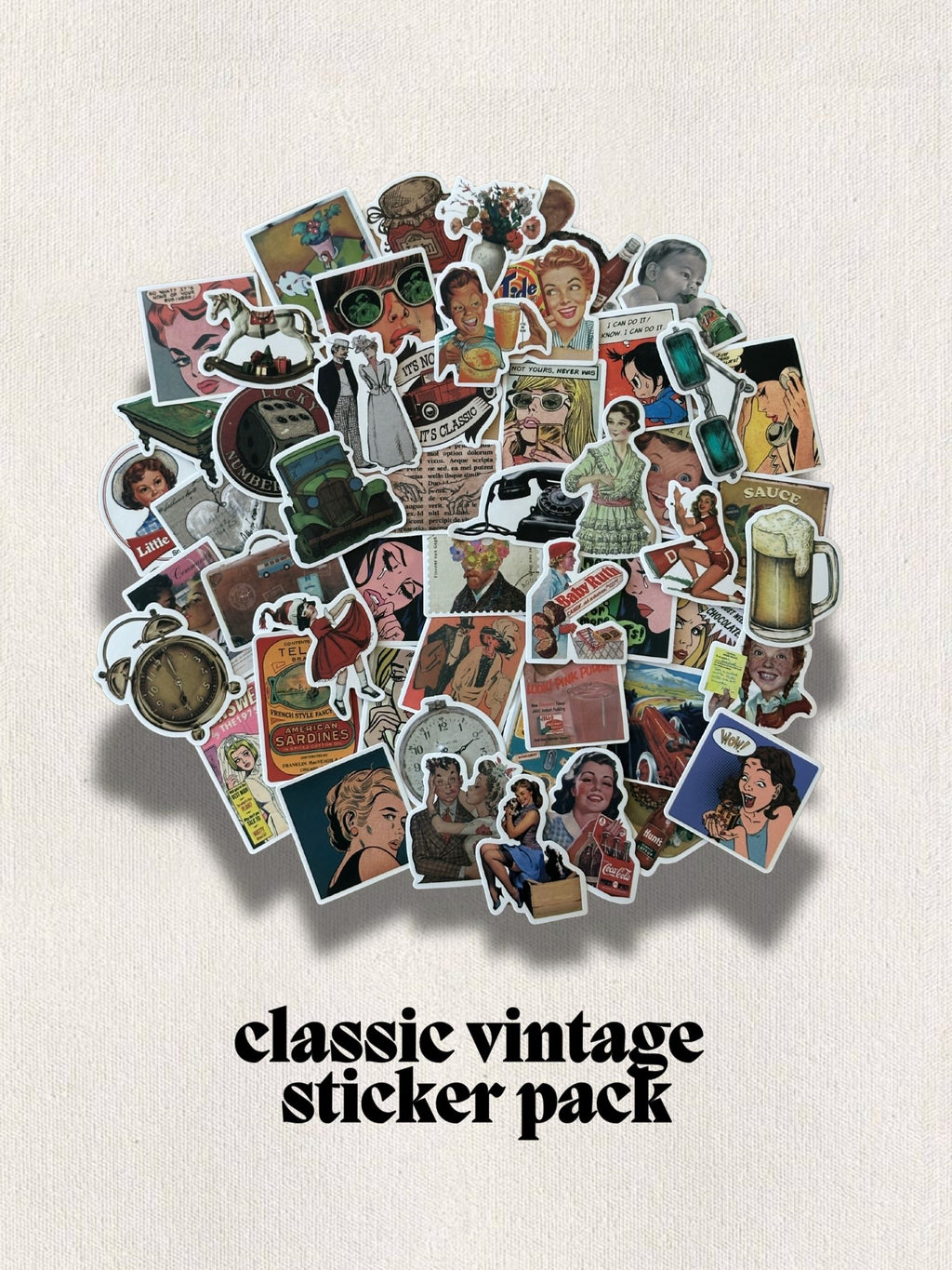 Classic Vintage Sticker Collection 52 Pieces