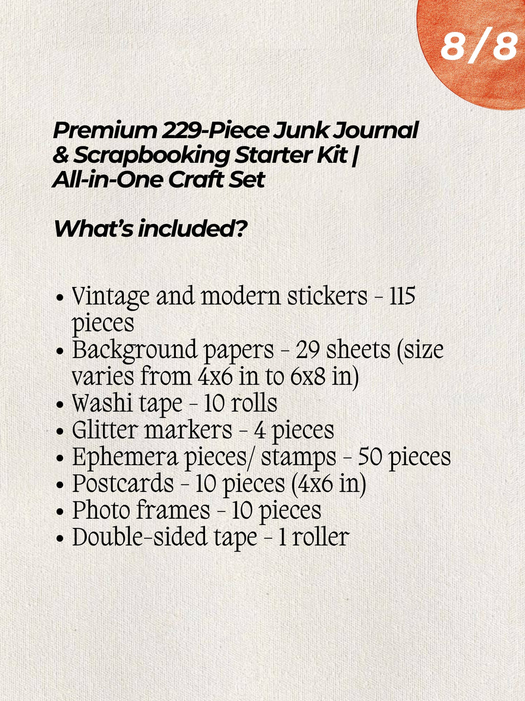 Premium 229 Piece Junk Journal & Scrapbooking Starter Kit