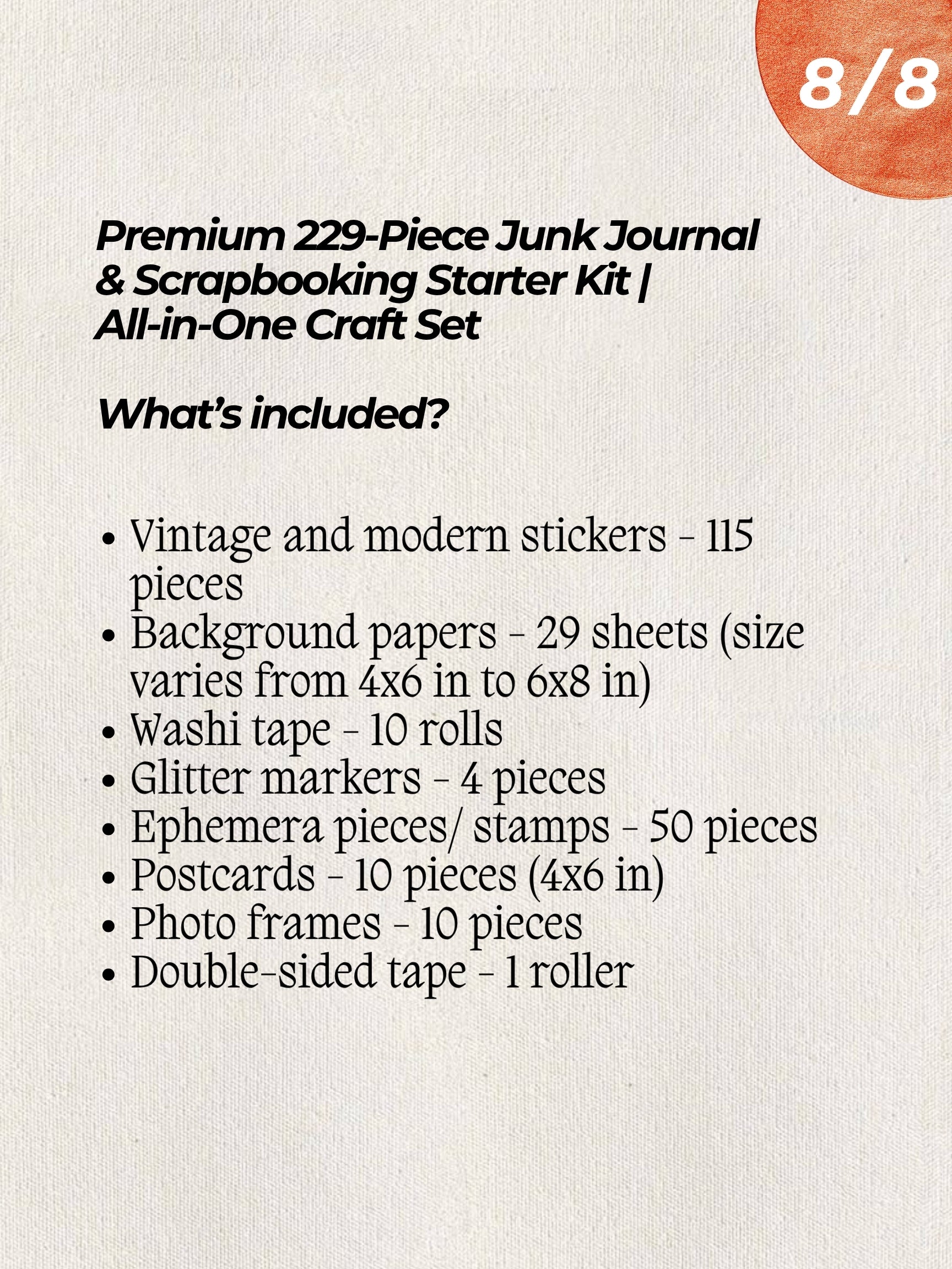 Premium 229 Piece Junk Journal & Scrapbooking Starter Kit