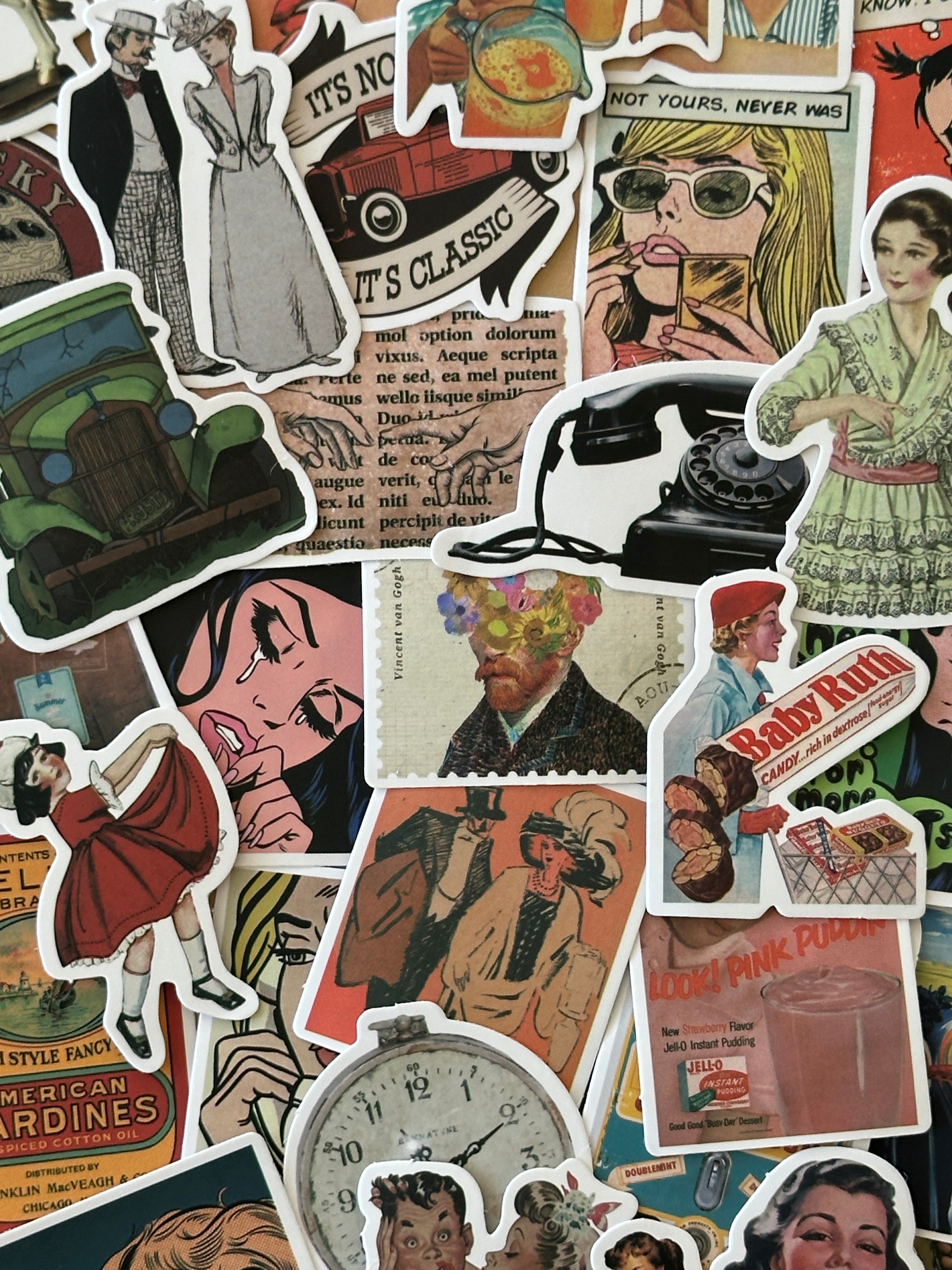 Classic Vintage Sticker Collection 52 Pieces