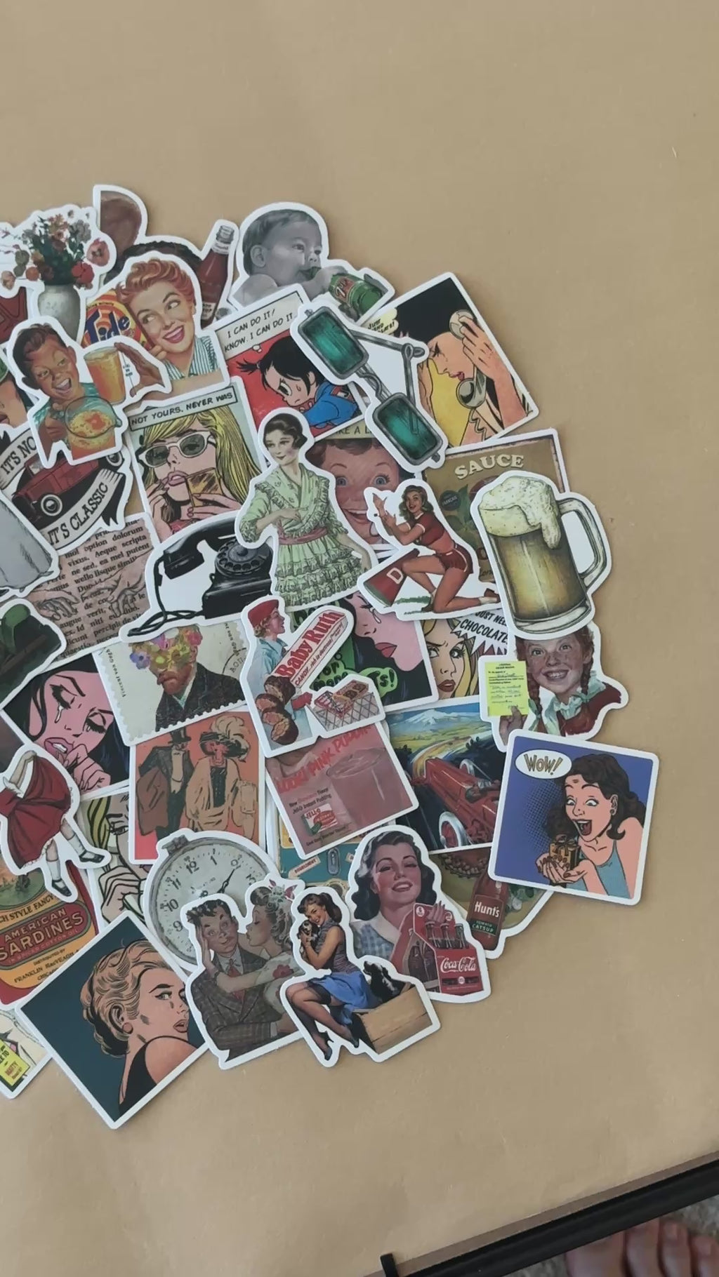 Classic Vintage Sticker Collection 52 Pieces